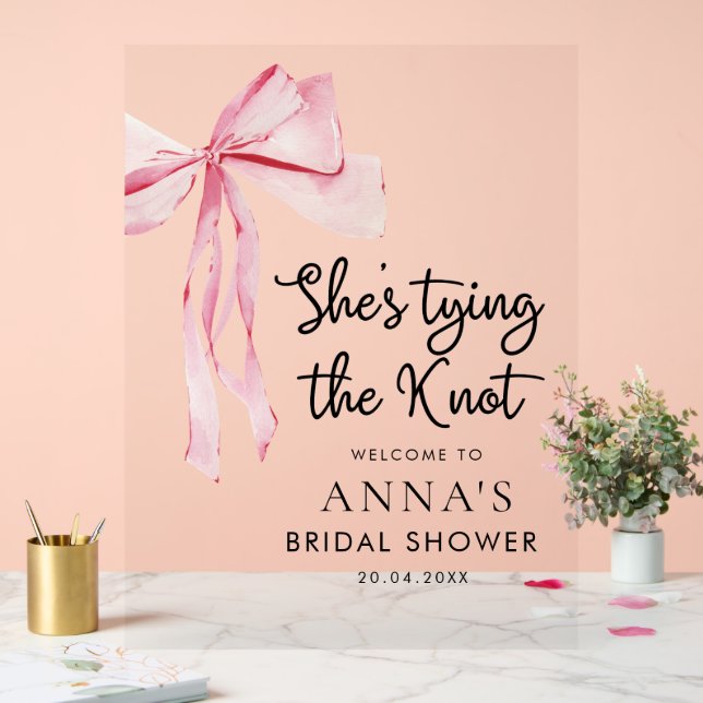 She Tying The Knot Bridal Shower Welcome Sign (Wedding)