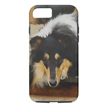 She Waits Tri Color Collie Iphone 8/7 Case by DogsByDezign at Zazzle
