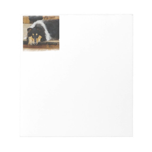 She Waits Tri Color Collie Notepad (Front)