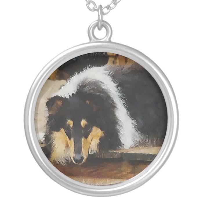 She Waits Tri Color Collie Pendant