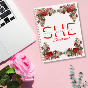 She Wake, Pray, Slay Red Roses Planner