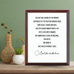 "She Walked On" Quote Print - Strength, Courage Award Plaque<br><div class="desc">"She Walked On" Quote Print - Strength, Courage, Wisdom - Survivor Gift for Women! This powerful "She Walked On" quote print is a beautiful and inspiring gift for any woman overcoming adversity. Whether she's navigating illness, divorce, a breakup, abuse, or other trauma, this print serves as a reminder of her...</div>