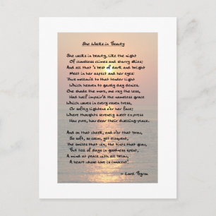 She Walks In Beauty/Cape May Sunset Postcard