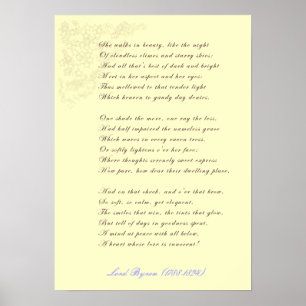 She Walks In Beauty Poster