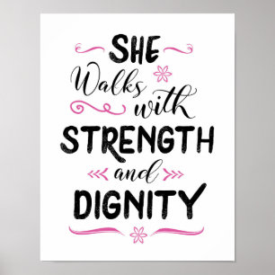 She Walks with Strength and Dignity Art Print