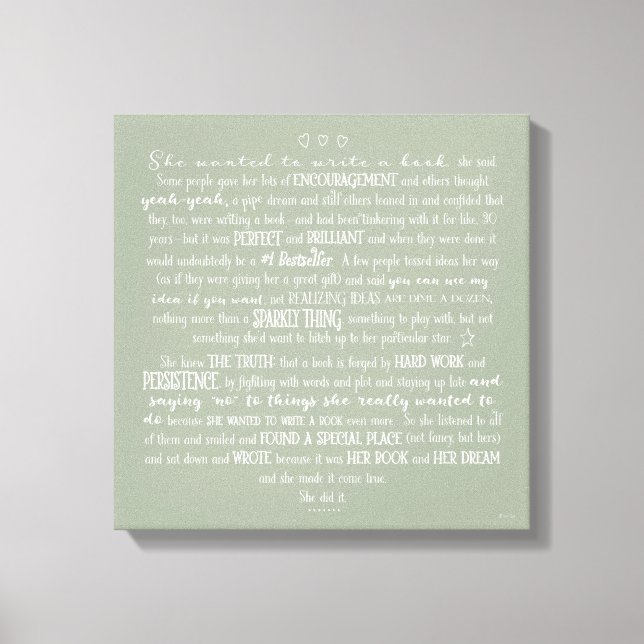 She Wanted to Write a Book / Art Canvas Print (Front)