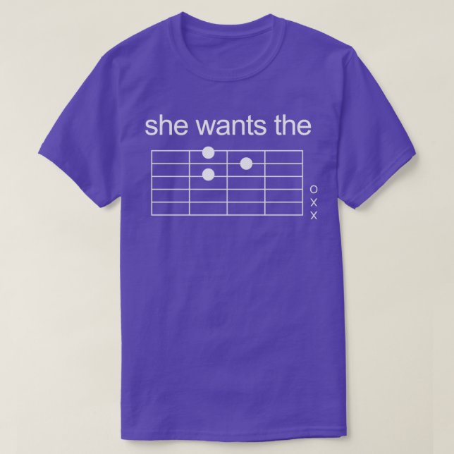 She Wants The D Guitar Chord WHITE T-Shirt (Design Front)