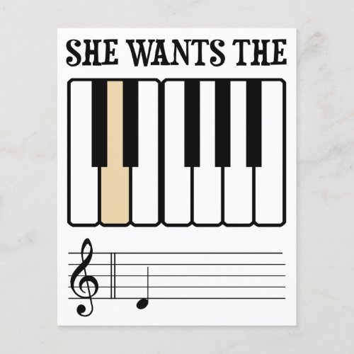 She Wants the D Piano Music Flyer