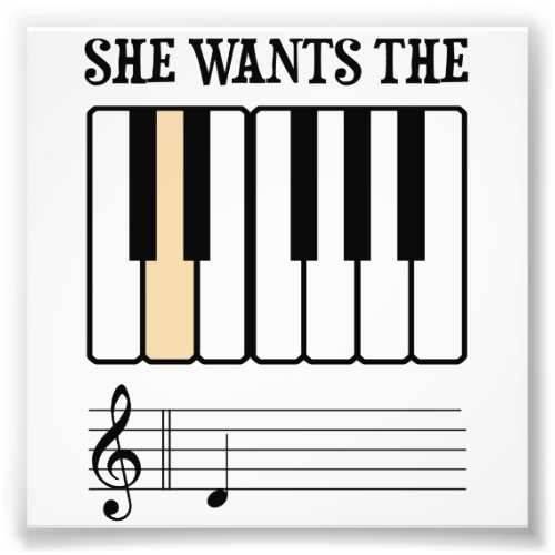 She Wants the D Piano Music Photo Print