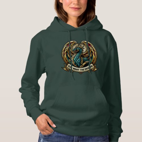 She wants the Dragon Stain Glass Design Hoodie
