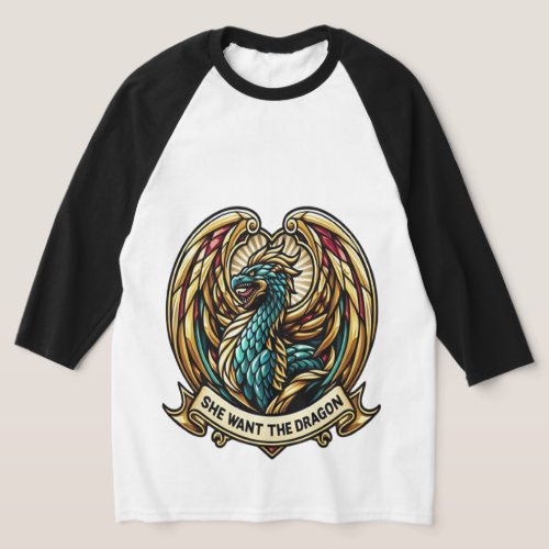 She wants the Dragon Stain Glass Design  T_Shirt