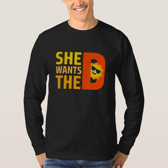 She Wants Vitamin D Sun Tanning Sun Retro Vitamin  T-Shirt (Front)