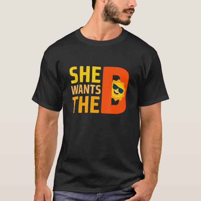 She Wants Vitamin D Sun Tanning Sun Retro Vitamin  T-Shirt (Front)