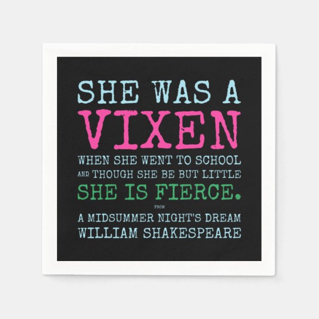 SHE WAS A VIXEN Cocktail Napkins (Front)