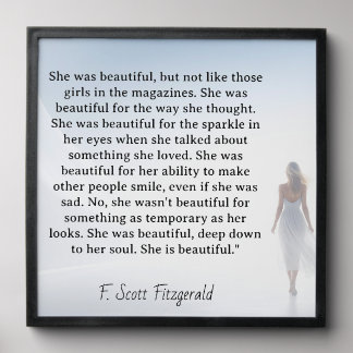She was beautiful === F.Scott Fitzgerald quote Peel And Stick Photo Tile