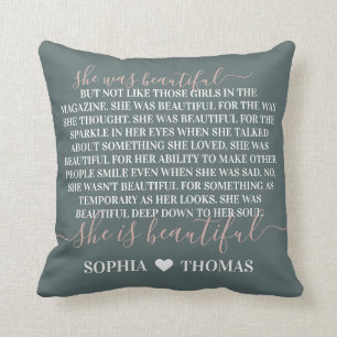 She was beautiful fitzgerald quote for girl throw pillow