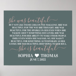 She was beautiful personalized gift for girl poster