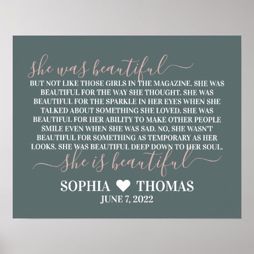 She was beautiful personalized gift for girl poster