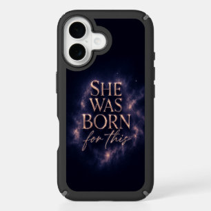 She Was Born For This - Dark Aesthetic Quote iPhone 16 Case