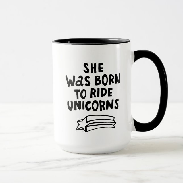 She Was Born To Ride Unicorns Mug (Right)