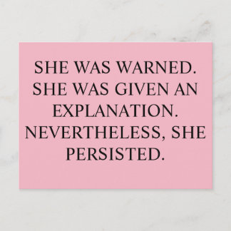 She Was Warned, Postcard