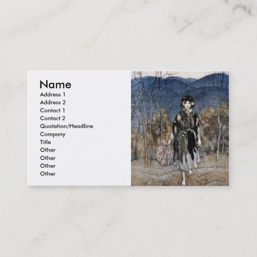 Customizable She went along, and went along,and went along business cards