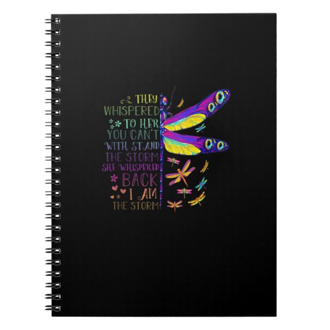 She Whispered Back I Am The Storm Funny Butterfly Notebook (Front)
