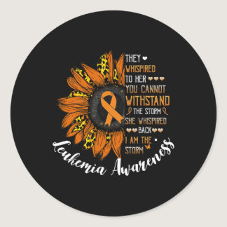 She Whispered Back I Am The Storm Leukemia Awarene Classic Round Sticker