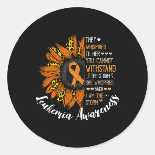 She Whispered Byck I Am The Storm Leukemia Awarene Classic Round Sticker