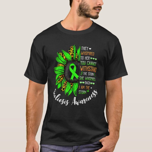 She Whispered I am The Storm Scoliosis awareness T-Shirt (Front)