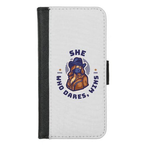 She Who Dares Wins  iPhone 87 Wallet Case