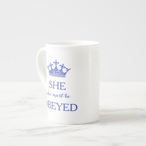 She who must be Obeyed Elegant Blue China Tea Cup