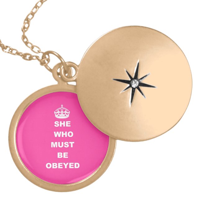 She who must be obeyed gold plated necklace (Front)