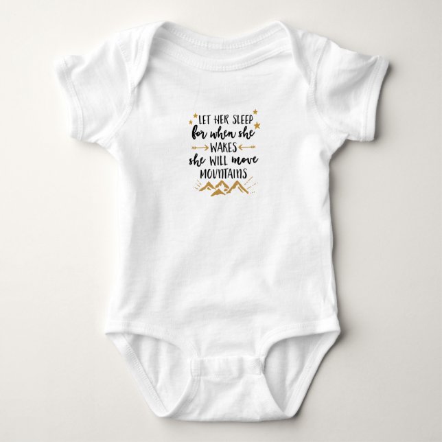 She Will Move Mountains Baby Jersey Bodysuit (Front)
