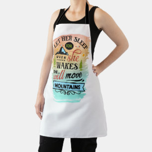 She Will Move Mountains Word Art Apron