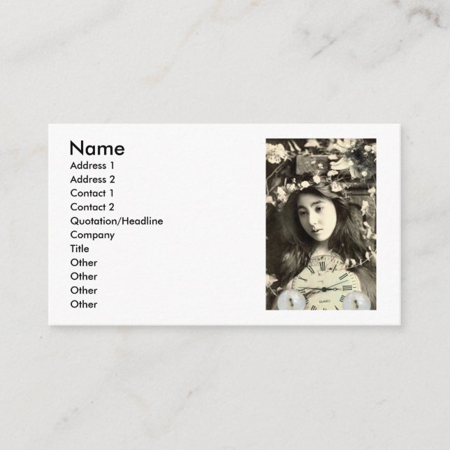 She Wishes She Had Time Advice Card (Front)