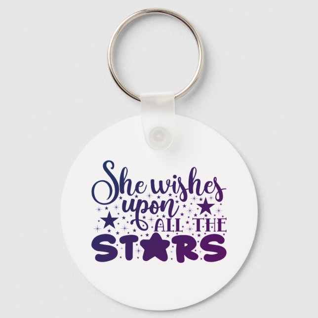 She Wishes Upon All The Stars Keychain (Front)