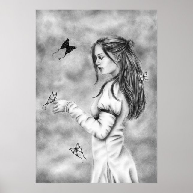 She with the butterflies Poster (Front)