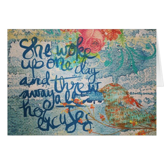 She Woke Up One Day No More Excuses Collage Cards (Front Horizontal)
