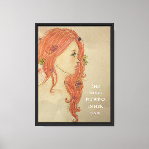 She Wore Flowers In Her Hair Canvas Print