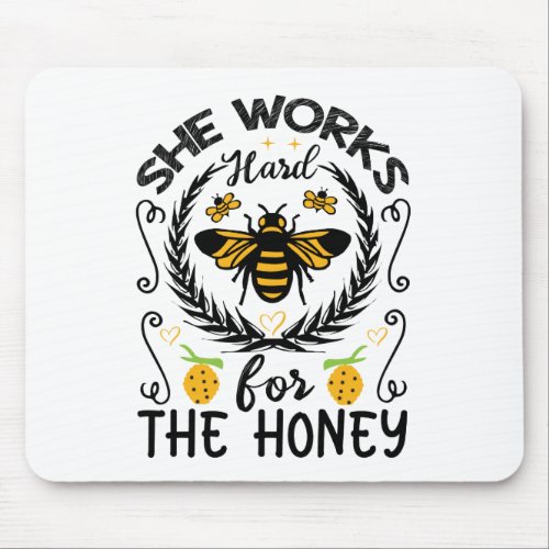 She works hard for money living mouse pad
