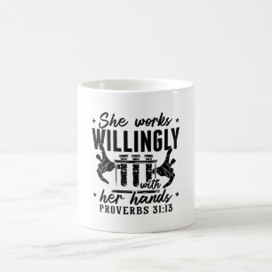 She Works Willingly Lab Tech Laboratory Technician Coffee Mug