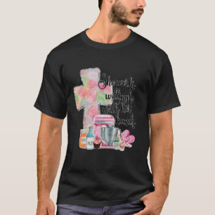 She Works Willingly With Her Hands Proverbs 31 Bak T-Shirt