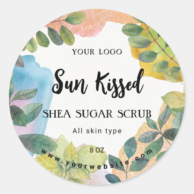 Shea butter scrub botanical label template   (Front)