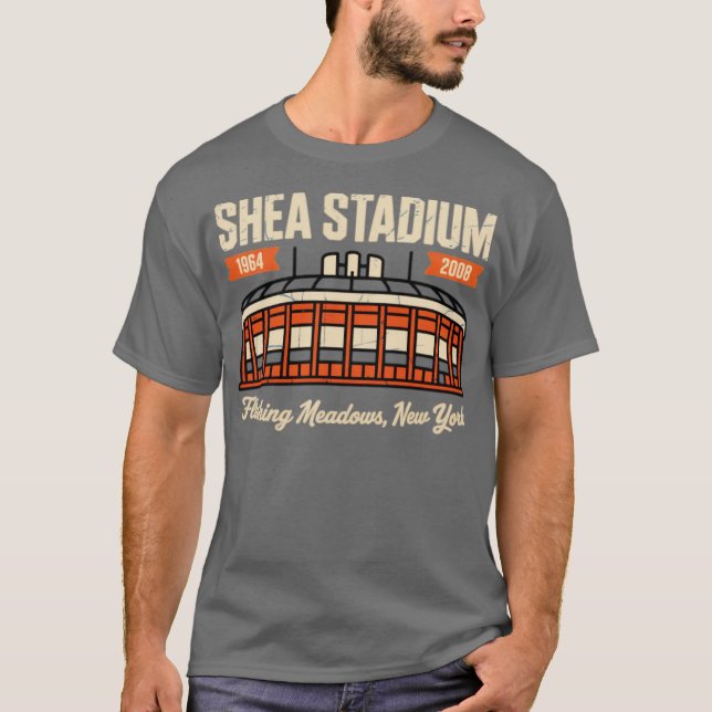 Shea Stadium Flushing Meadows, NY Retro Baseball T-Shirt (Front)