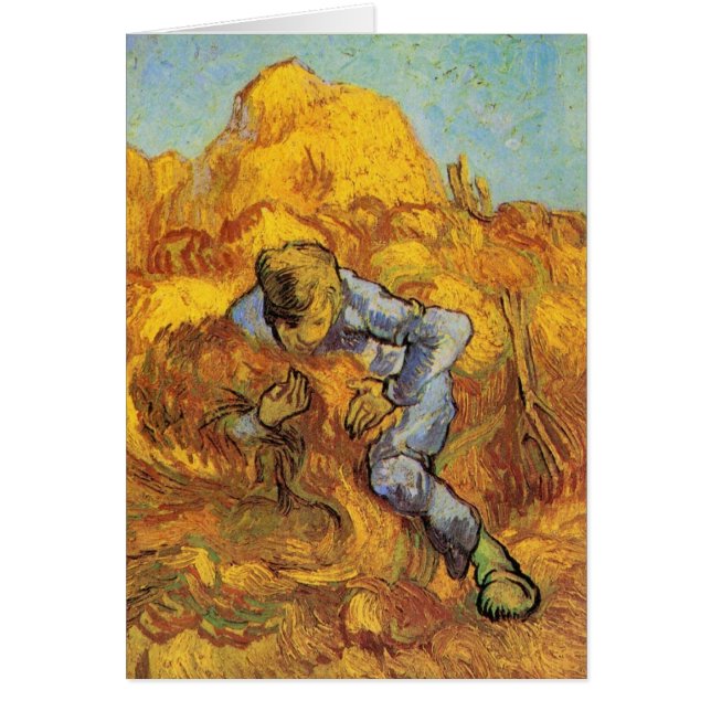 Sheaf Binder (after Millet) by Vincent van Gogh Cards (Front)