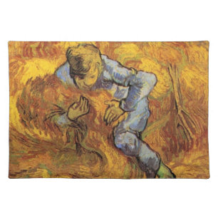Sheaf Binder (after Millet) by Vincent van Gogh Cloth Placemat