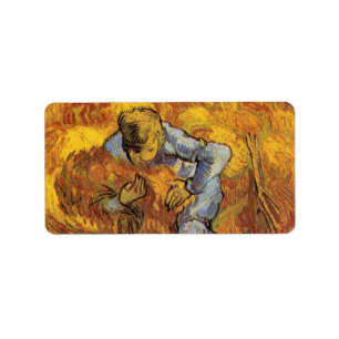 Sheaf Binder (after Millet) by Vincent van Gogh Label