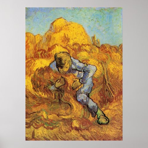 Sheaf Binder after Millet by Vincent van Gogh Poster