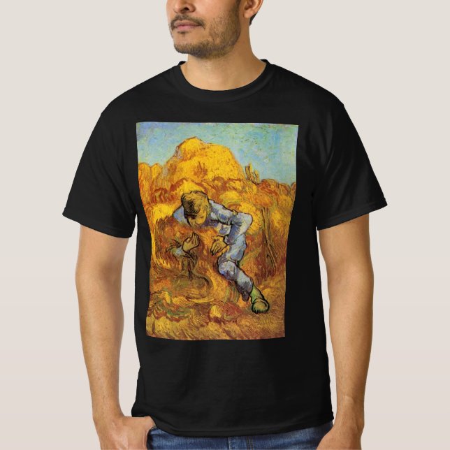 Sheaf Binder (after Millet) by Vincent van Gogh T-Shirt (Front)